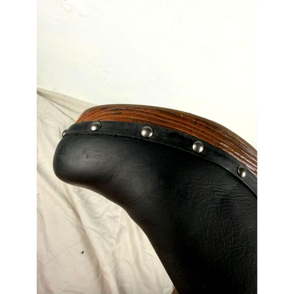Kork-Ease Sudbury Leather Clogs Black Size 11 Studded Wood Heel Slip-On Shoes - Picture 10 of 15
